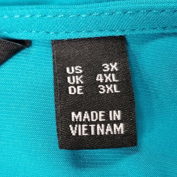 Susan Graver Womens Every Day Liquid Knit Top Size 3X Blue Ruffle Stretch Mature - Picture 5 of 15